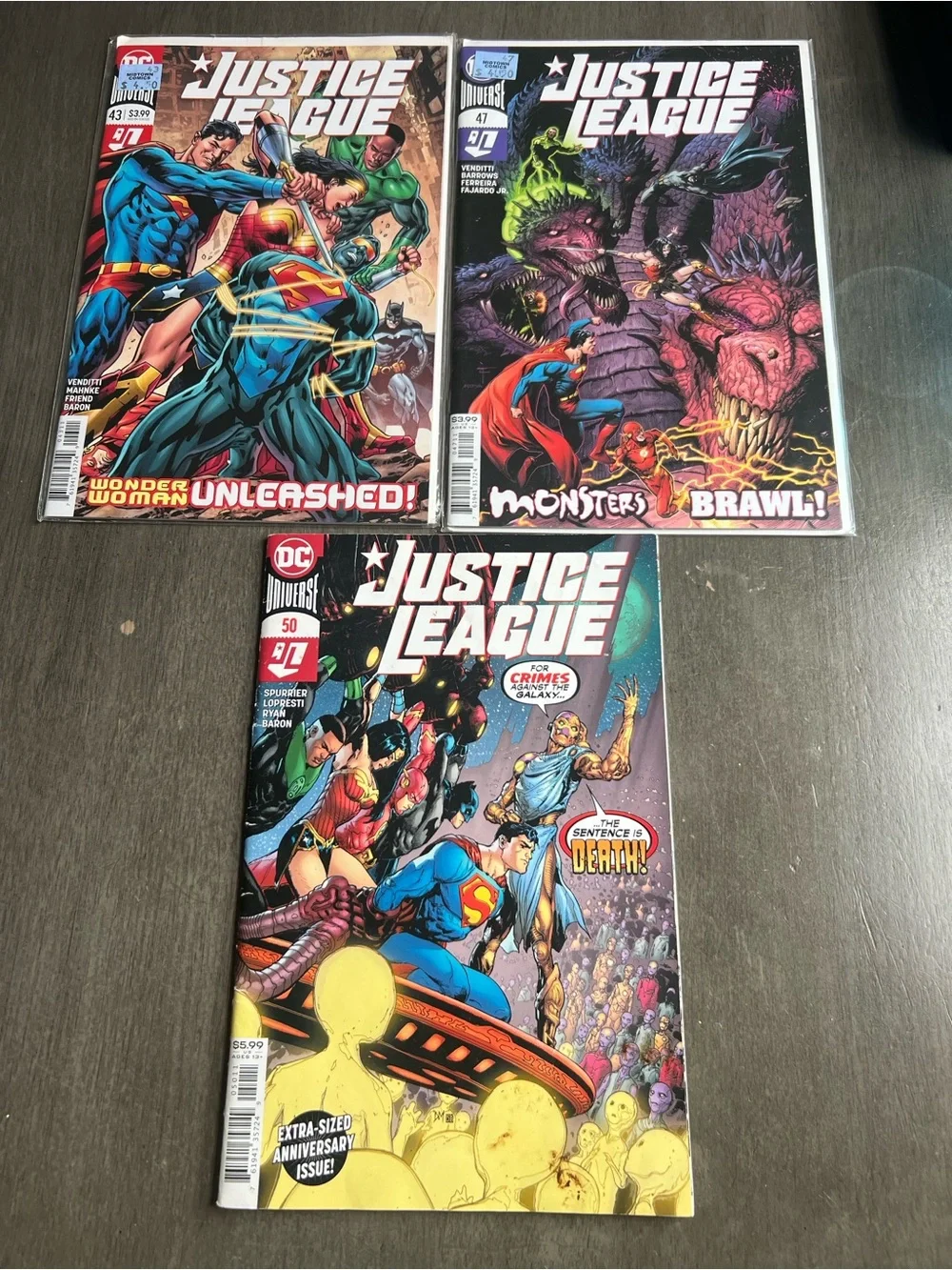 JUSTICE LEAGUE #43 47 50 COMIC LOT (2020) DC COMICS VENDITTISPURRIER